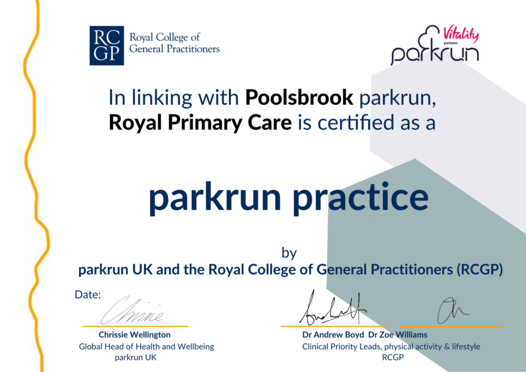 park run practice certificate