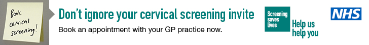 Don't ignore your cervical screening invite. Book an appointment with your GP now.
